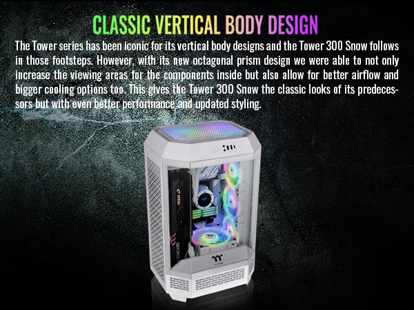 Thermaltake Tower 300 Snow Micro-ATX Case; 2x140mm CT Fan Included; Support  Up to 420mm Radiator; Horizontal display capable with optional Chassis 
